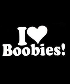 Love Boobies heart decal sticker