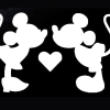 Mickey and Minnie Mouse Kissing - Cartoon Decal Sticker
