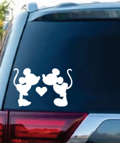 Mickey and Minnie Mouse Kissing - Cartoon Decal Sticker