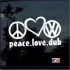 peace love dub Volkswagen decal sticker