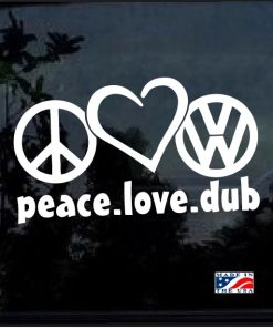 peace love dub Volkswagen decal sticker