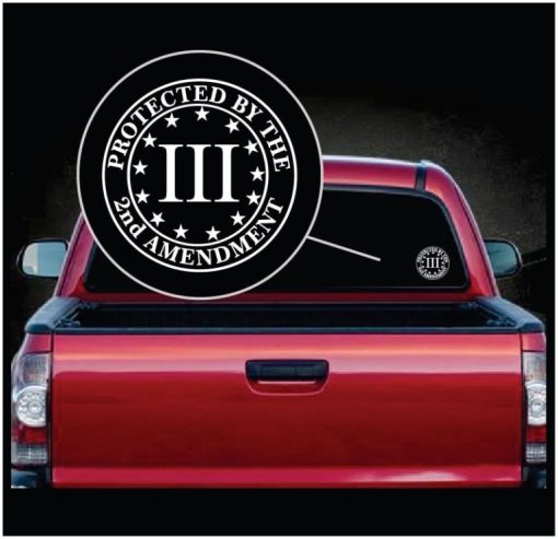 protected by 2nd amendment round decal sticker
