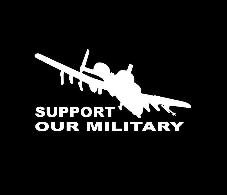 Support Our Troops Jet Decal Sticker