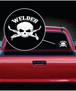 welding welder skull torch window decal sticker