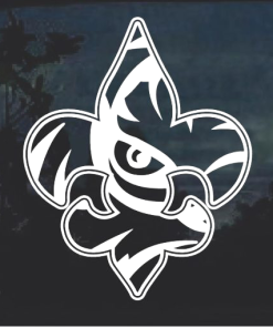 Tigers Eye Fleur De Lis LSU Window Decal Sticker