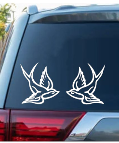 Sparrow Swallow bird set of 2 decal Sticker