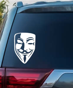 V For Vendetta Guy Fawks Mask Window Decal Sticker