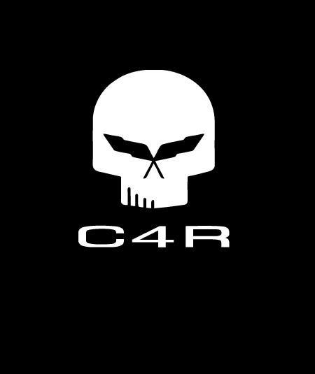 Corvette C4R Skull Vinyl Decal Sticker