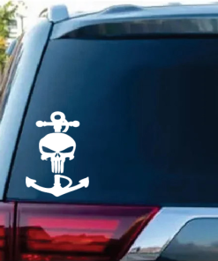 Navy Car Punisher Skull Anchor window Decal Sticker