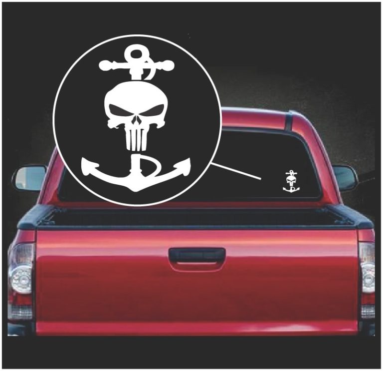 navy anchor punisher window decal sticker