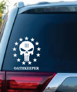 Punisher Skull 3 percenter Oathkeeper window Decal Sticker
