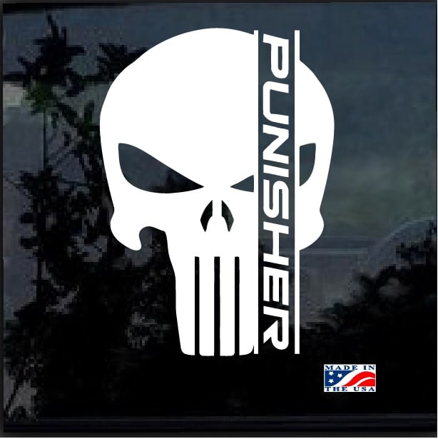 Punisher Skull Window Decal Sticker, Custom Made In the USA
