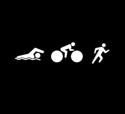 Triathlon swim bike run decal sticker