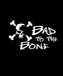 Bad To The Bone Skull Vinyl Decal Stickers