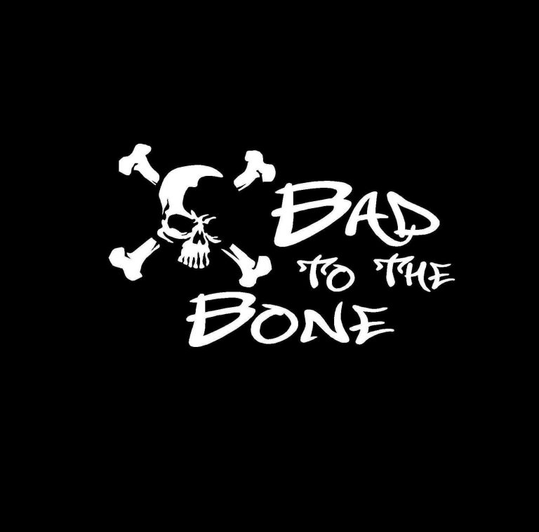 Bad To The Bone Skull Window Decal Sticker