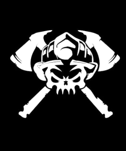 Firefighter Skull & Crossbones Window Decal Sticker