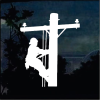 Electric Pole Lineman Electrician Utility Worker Decal Sticker