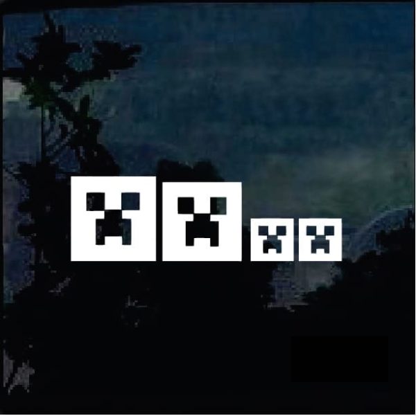 Minecraft Creeper Family Vinyl Decal Sticker