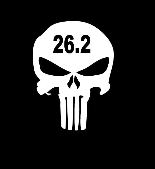 Punisher Skull 26.2 marathon Vinyl Decal Stickers