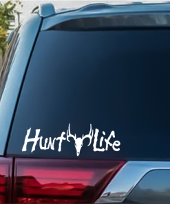 Hunt Life Deer Skull Hunting Window Decal Sticker