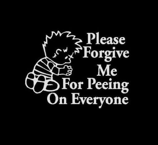 Calvin Forgive me for peeing Vinyl Decal Sticker