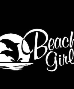 Beach Girl Dolphins Decal Sticker