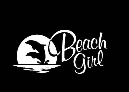 Beach Girl Dolphins Decal Sticker