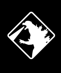 Beware of Godzilla - Cartoon Decal Sticker