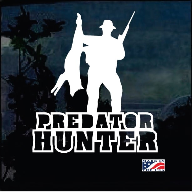 Predator Hunter Coyote Hunting Window Decal Sticker. 