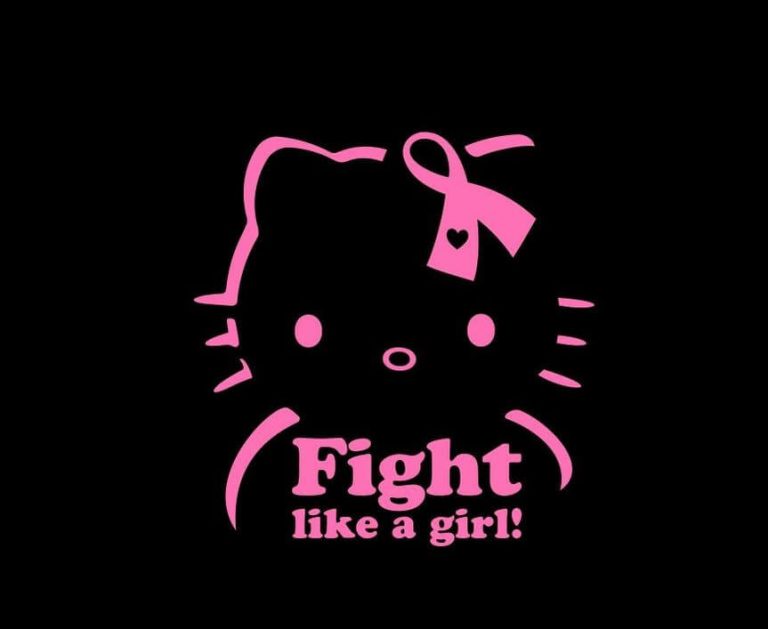Hello Kitty Breast Cancer Fight Like a Girl Window Decal Sticker