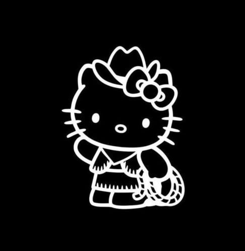 Hello Kitty Cowgirl Window Decal Sticker