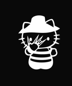 Hello Kitty Freddy Kruger Nightmare on Elm Street Decal Sticker