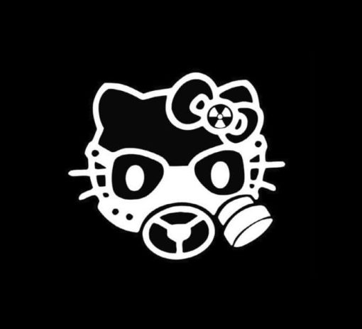 Hello Kitty Gas mask Vinyl Decal Sticker