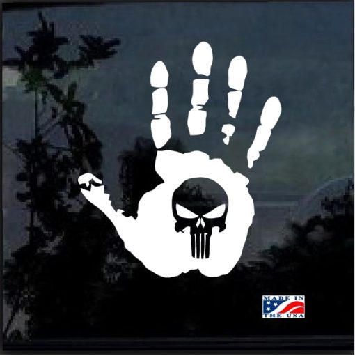 Jeep hand wave punisher 11 window decal sticker