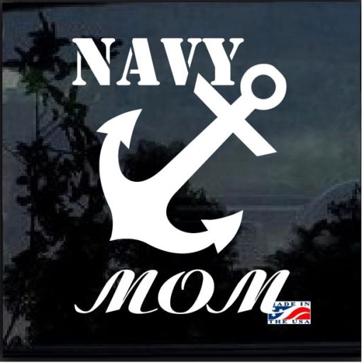 Navy Mom Anchor Decal Sticker