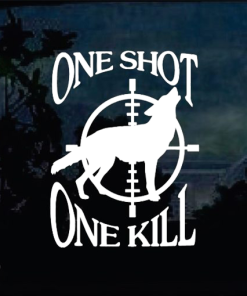 Coyote Hunter One shot One Kill Hunting Window decal Sticker