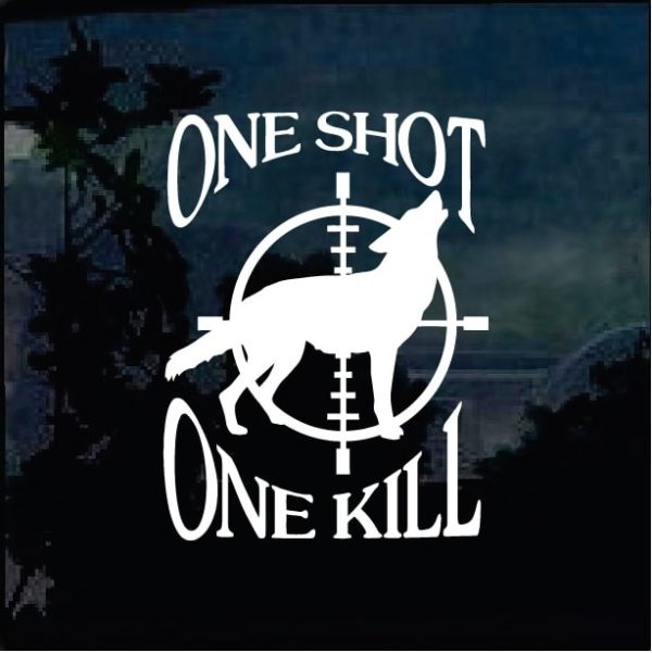 One Shot One Kill Coyote hunter decal sticker