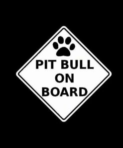 Pitbull Pit Bull on board Diamond Vinyl Decal Stickers