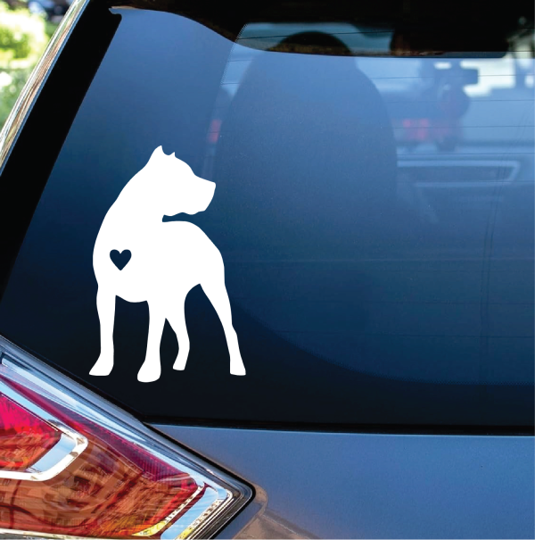 Pitbull Pit Bull Heart Window Decal Sticker