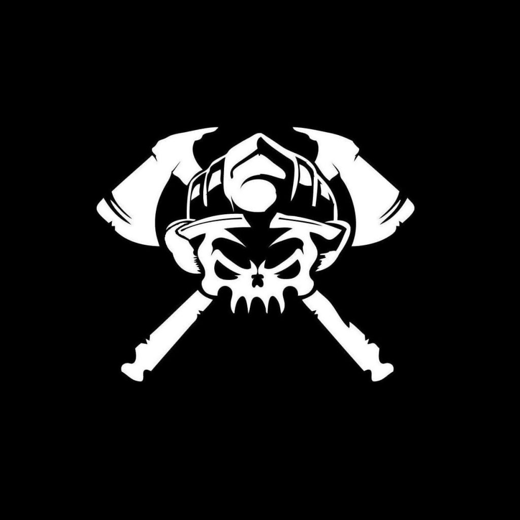 Fireman Skull Firefighter Axe Vinyl Decal Stickers