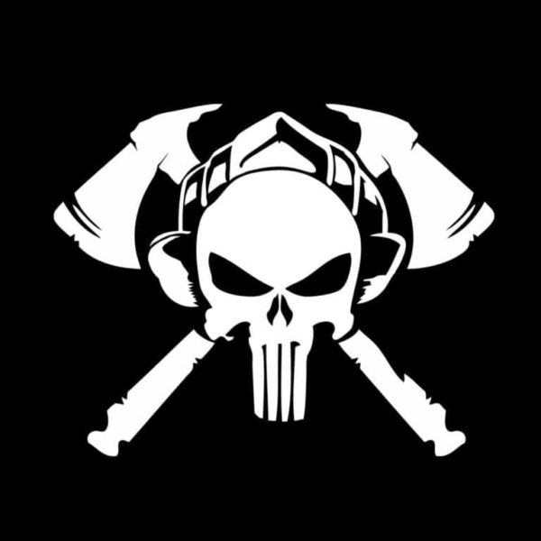 Punisher firefighter decal sticker 3