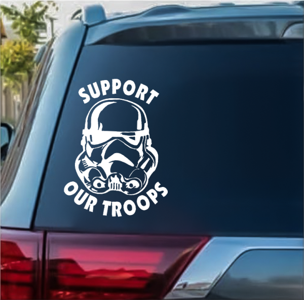Star Wars Storm Trooper Support Our Troops Window Decal Sticker A2