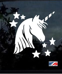 Unicorn and stars decal sticker