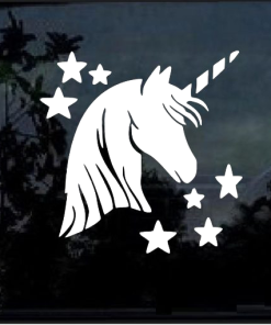 Unicorn and Stars Window decal Sticker
