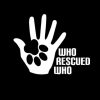 Who Rescued Who Dog Paw Hand Vinyl Decal Stickers