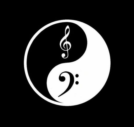 Ying Yang Treble Clef Music Vinyl Decal Stickers