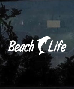 Beach Life Dolphin Window Decal Sticker