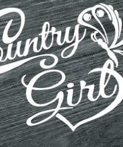 country girl heart and butterfly decal sticker