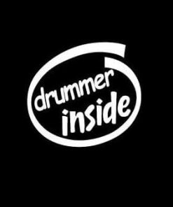 Drummer Inside Vinyl Decal Sticker