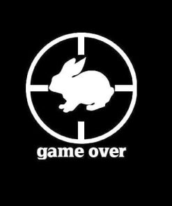 Game Over Rabbit Hunter Vinyl Decal Sticker